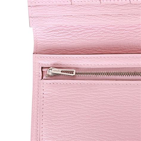 HERMES Epsom Bearn Gusset Wallet Rose Sakura